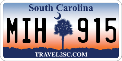 SC license plate MIH915