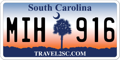 SC license plate MIH916