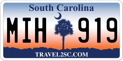 SC license plate MIH919