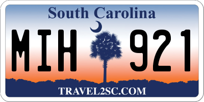 SC license plate MIH921