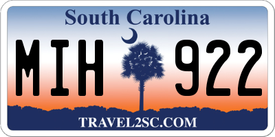 SC license plate MIH922