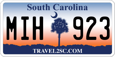 SC license plate MIH923