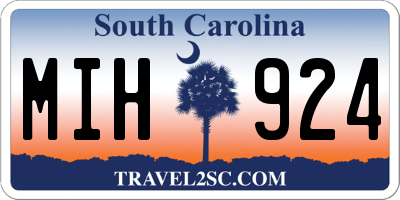 SC license plate MIH924
