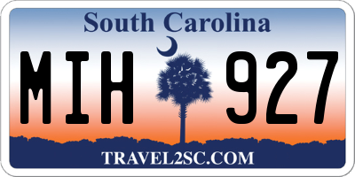 SC license plate MIH927