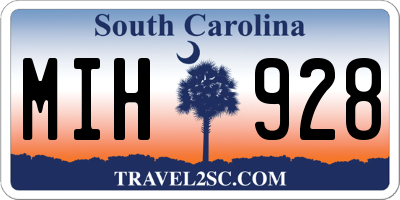 SC license plate MIH928