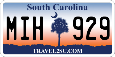 SC license plate MIH929