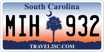 SC license plate MIH932