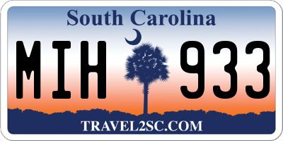 SC license plate MIH933