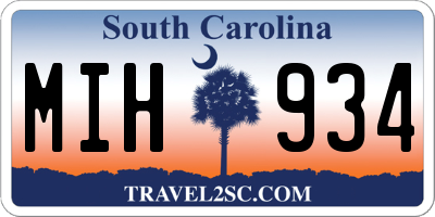 SC license plate MIH934