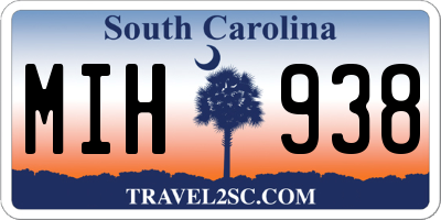 SC license plate MIH938