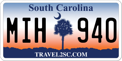 SC license plate MIH940