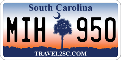 SC license plate MIH950
