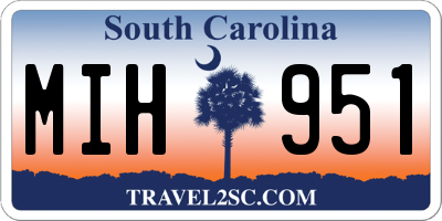 SC license plate MIH951