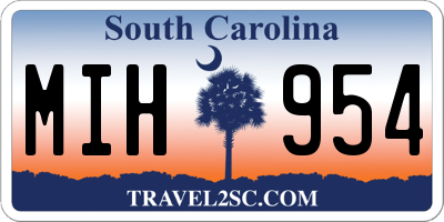 SC license plate MIH954
