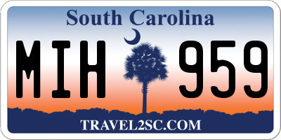 SC license plate MIH959