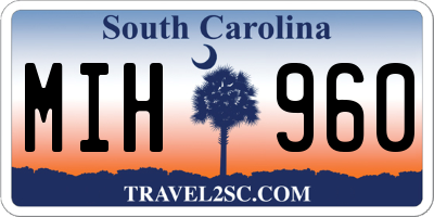 SC license plate MIH960