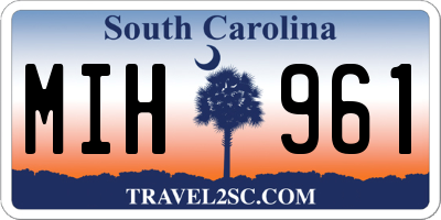 SC license plate MIH961