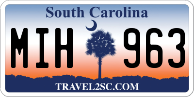 SC license plate MIH963
