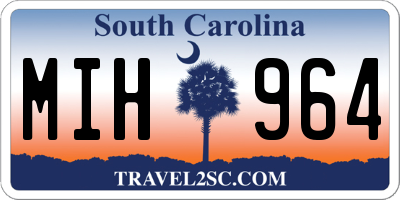 SC license plate MIH964