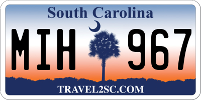 SC license plate MIH967