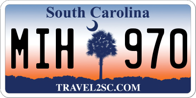 SC license plate MIH970