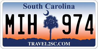 SC license plate MIH974