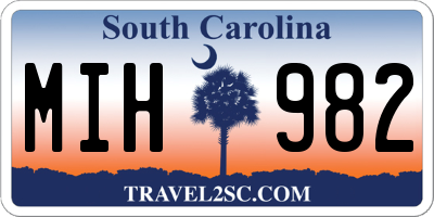 SC license plate MIH982