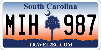SC license plate MIH987