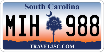 SC license plate MIH988