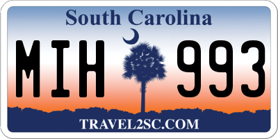 SC license plate MIH993