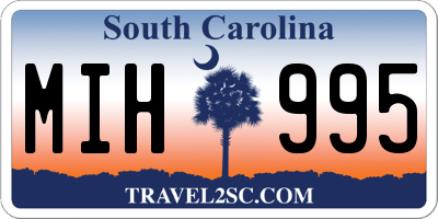 SC license plate MIH995