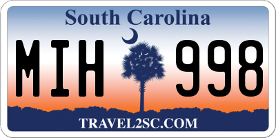 SC license plate MIH998