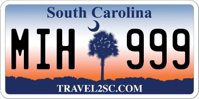SC license plate MIH999