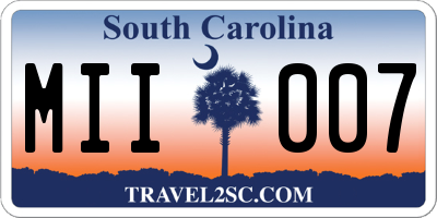 SC license plate MII007