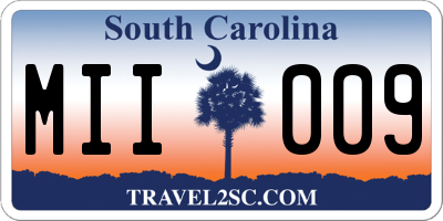 SC license plate MII009