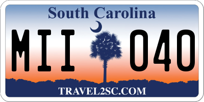 SC license plate MII040