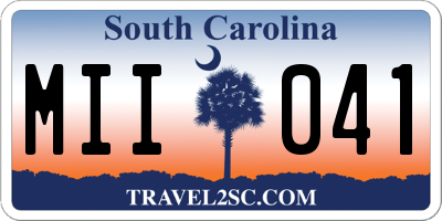 SC license plate MII041