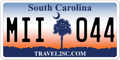 SC license plate MII044