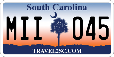 SC license plate MII045