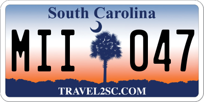 SC license plate MII047