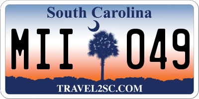 SC license plate MII049