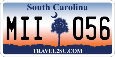 SC license plate MII056
