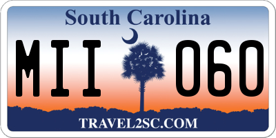 SC license plate MII060