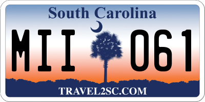 SC license plate MII061