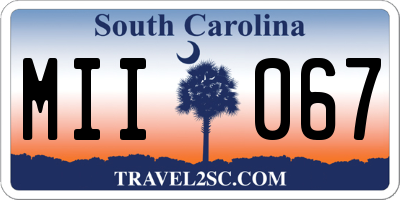 SC license plate MII067