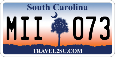 SC license plate MII073