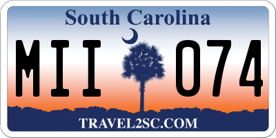 SC license plate MII074