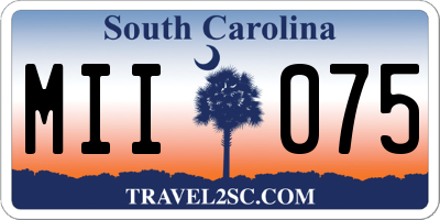 SC license plate MII075