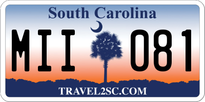 SC license plate MII081