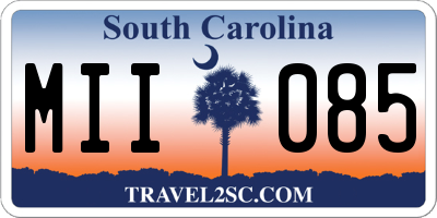 SC license plate MII085